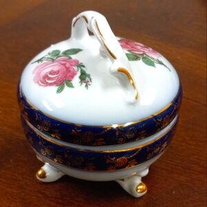 Antique Art Nouveau German Elfinware Porcelain Trinket Box #7720 Germany.